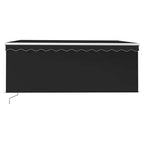 Markise Manuell Einziehbar mit Rollo LED 3,5x2,5m Anthrazit