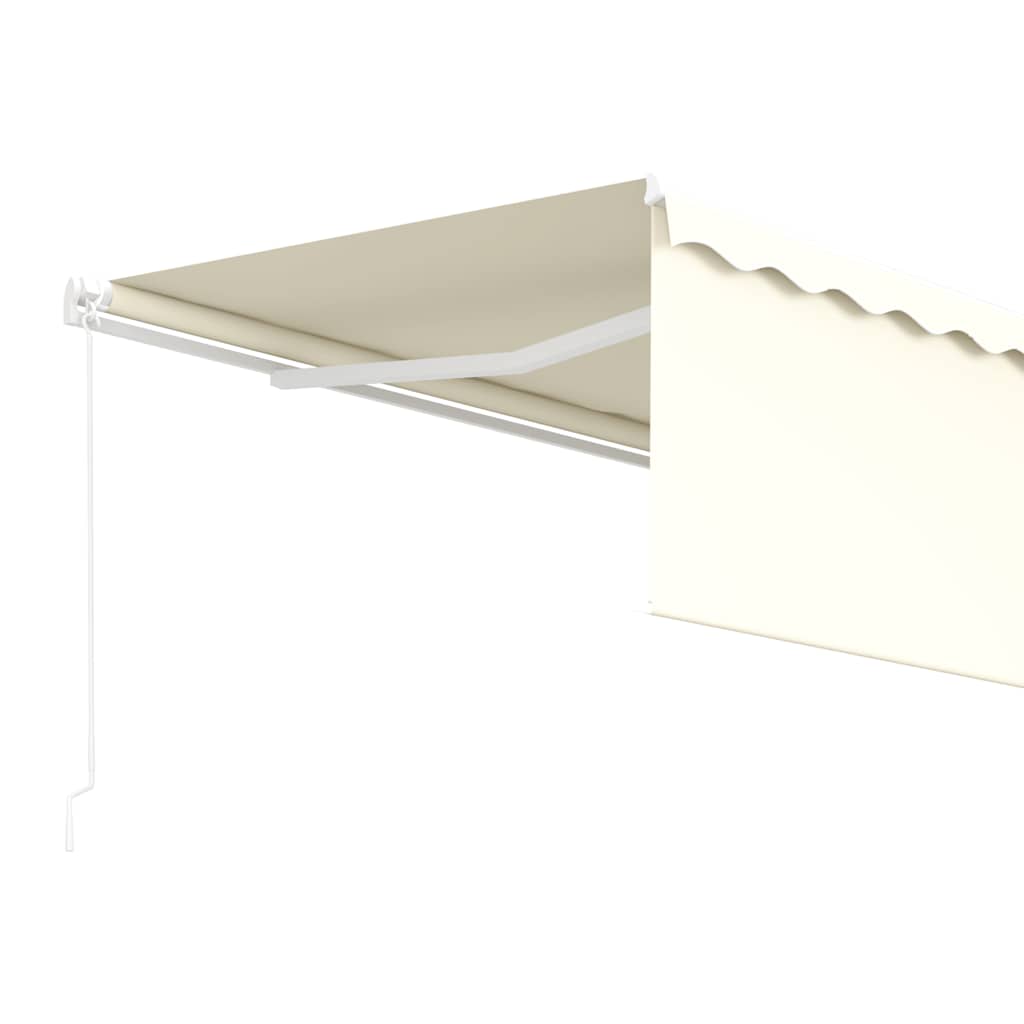 Markise Manuell Einziehbar mit Rollo 4x3 m Creme