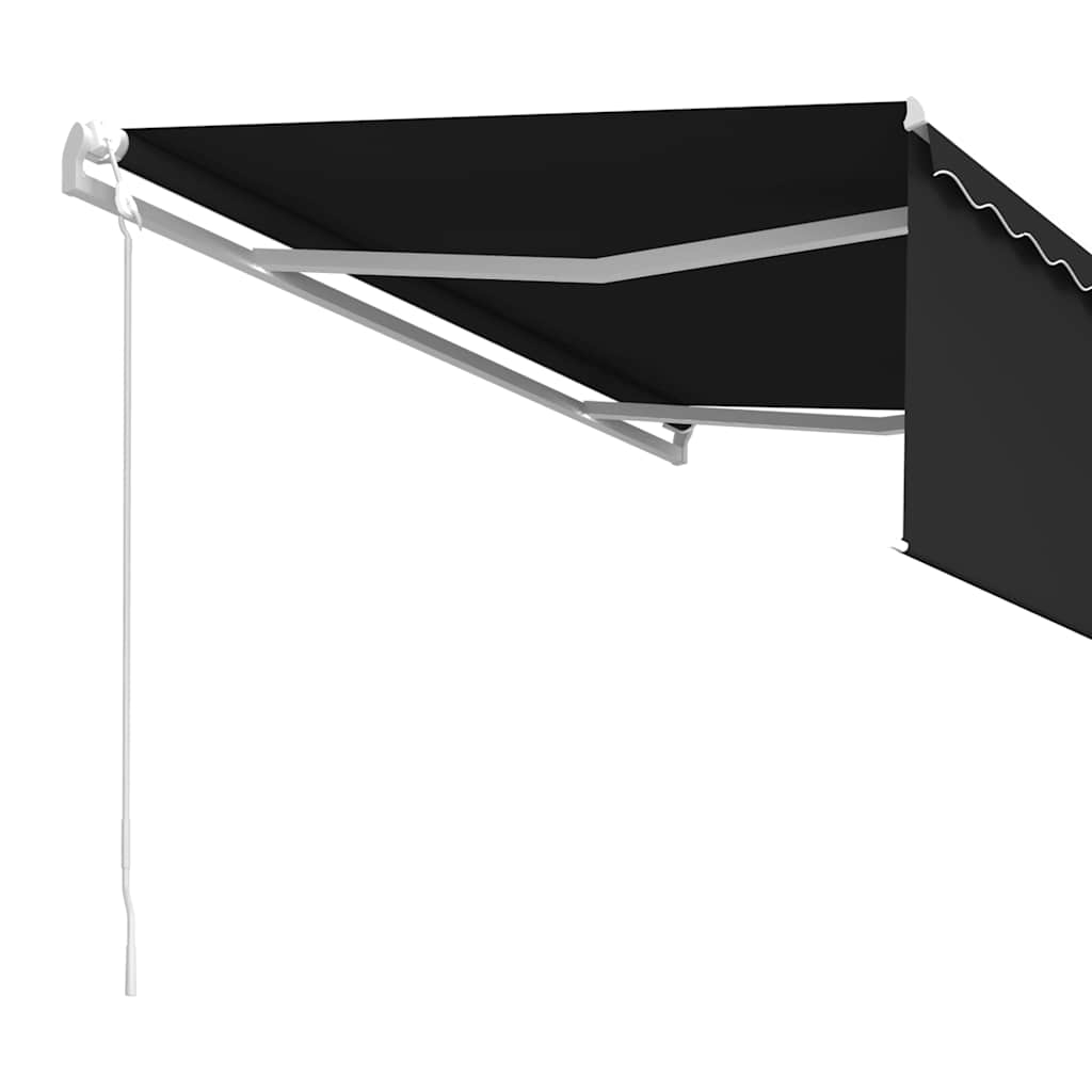 Markise Automatisch Einziehbar mit Volant 4x3 m Anthrazit