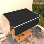 Markise Manuell Einziehbar mit Rollo 4,5x3 m Anthrazit