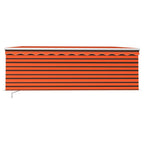 Markise Manuell Einziehbar mit Rollo & LED 4,5x3 m Orange Braun