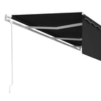 Markise Automatisch Einziehbar mit Volant 6x3 m Anthrazit
