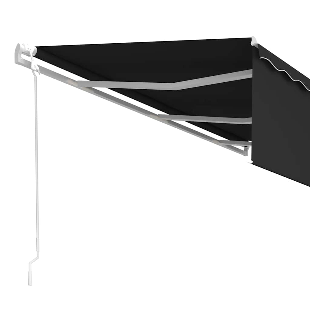 Markise Automatisch Einziehbar mit Volant 6x3 m Anthrazit