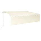 Markise Automatisch mit Rollo LED Windsensor 6x3 m Creme