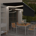 Markise Automatisch mit Rollo LED Windsensor 6x3m Anthrazit