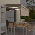 Markise Manuell Einziehbar mit Rollo & LED 3x2,5 m Creme