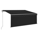 Markise Automatisch Einziehbar mit Volant 3x2,5 m Anthrazit