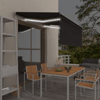 Markise Automatisch mit Rollo LED Windsensor 3x2,5m Anthrazit