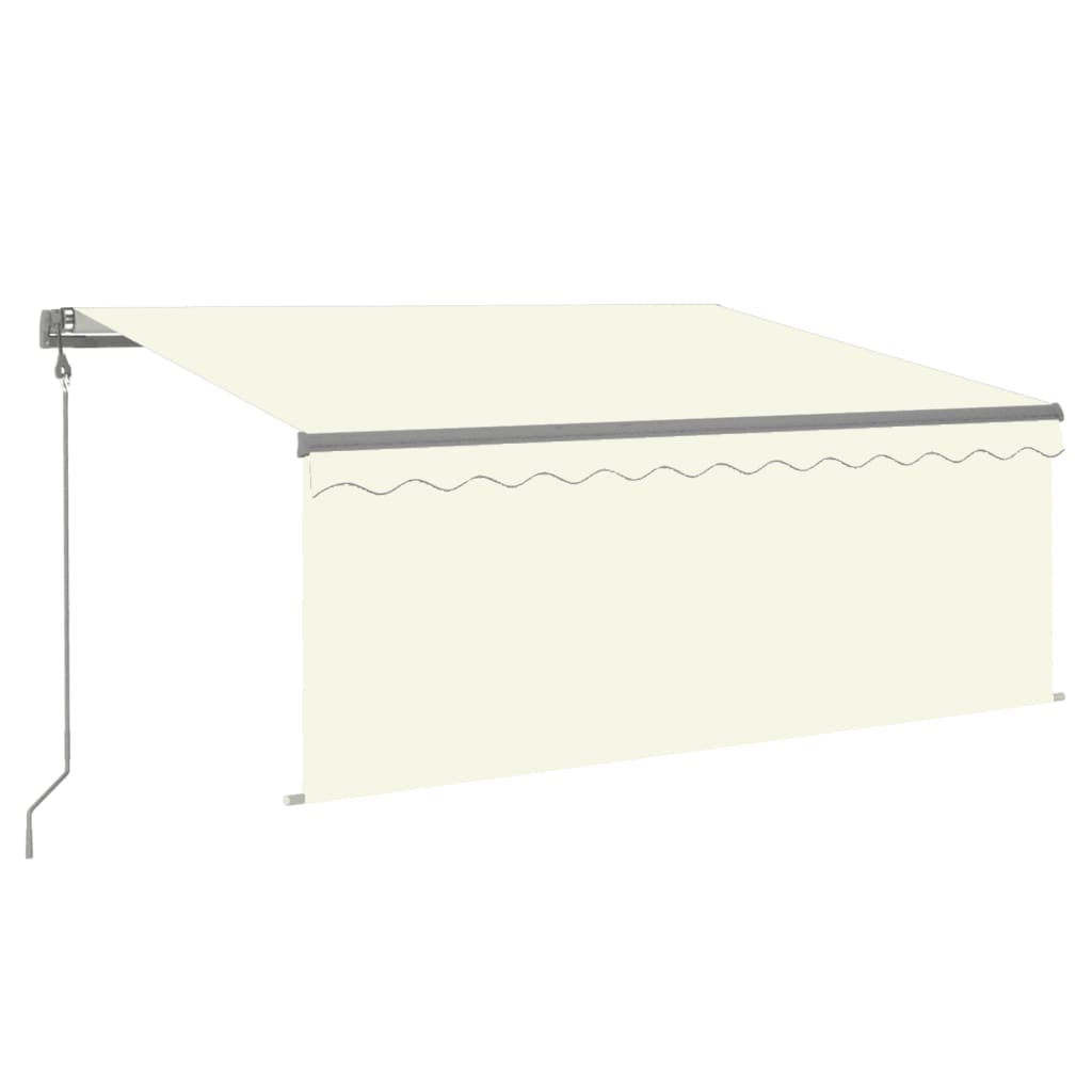 Markise Automatisch Einziehbar mit Volant 3,5x2,5 m Creme