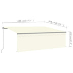 Markise Manuell Einziehbar mit Rollo 4x3 m Creme