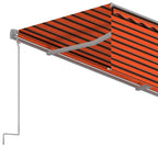 Markise Automatisch Einziehbar mit Volant 4x3m Orange und Braun