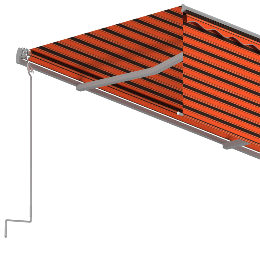 Markise Automatisch Einziehbar mit Volant 4x3m Orange und Braun