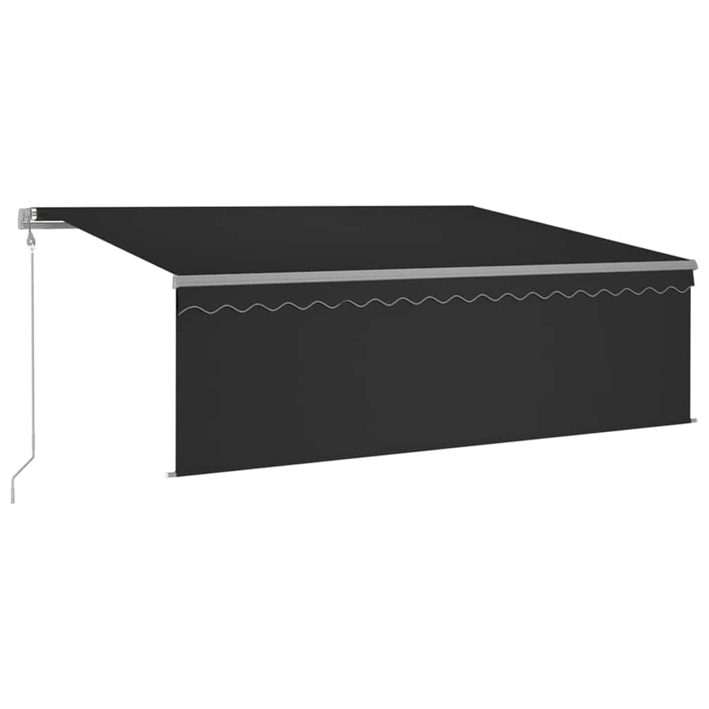 Markise Automatisch mit Rollo LED Windsensor 4,5x3 m Anthrazit