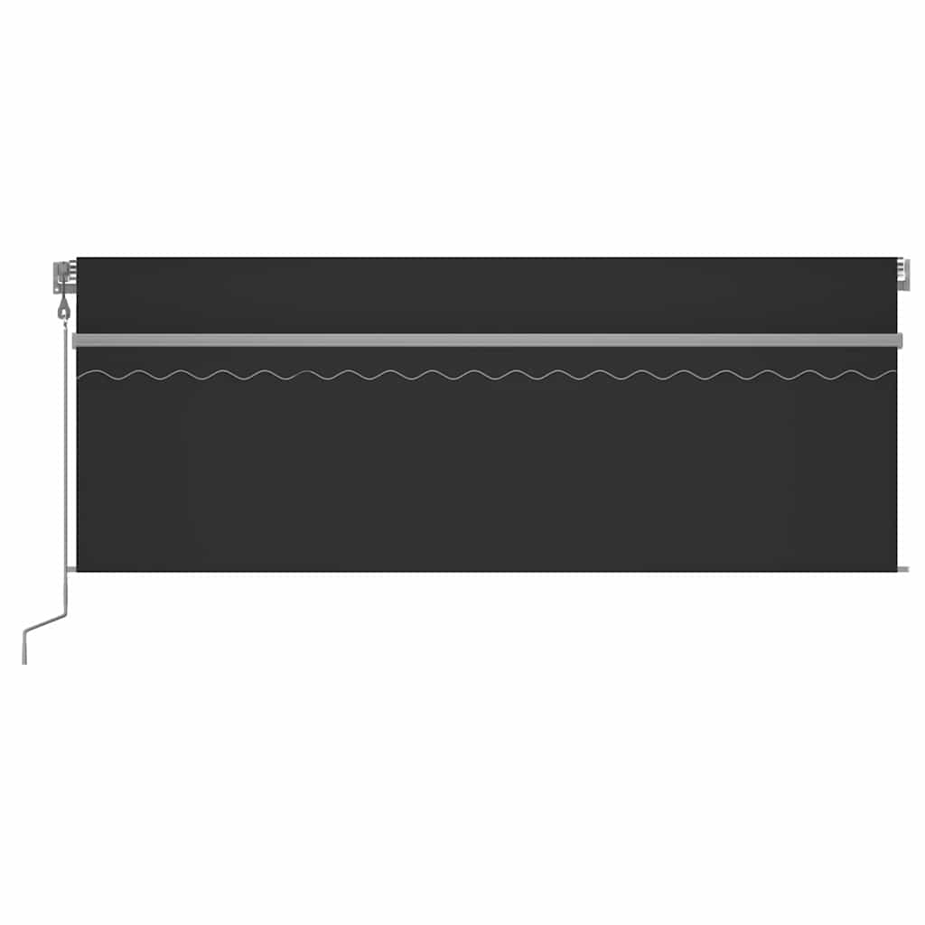Markise Automatisch mit Rollo LED Windsensor 4,5x3 m Anthrazit