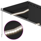Markise Automatisch mit Rollo LED Windsensor 4,5x3 m Anthrazit
