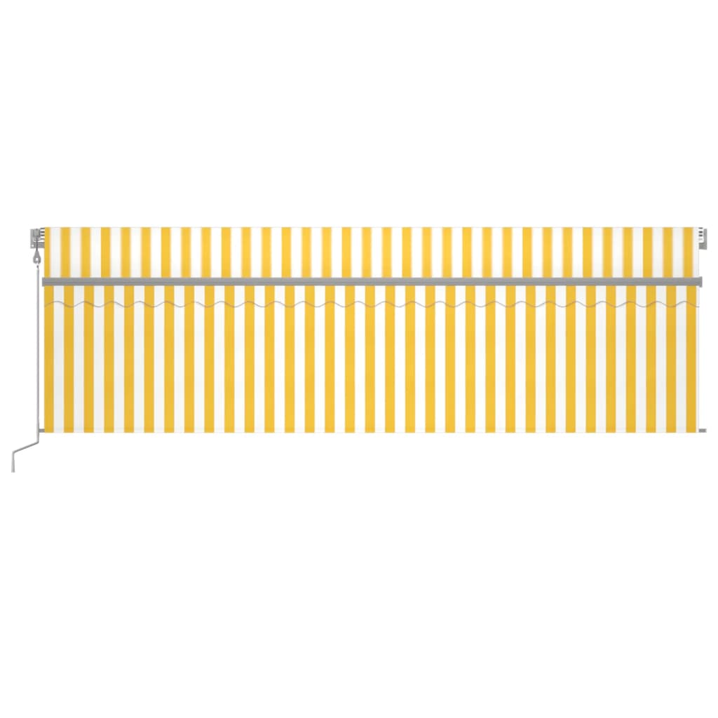 Markise Automatisch mit Rollo LED Windsensor 5x3m Gelb Weiß