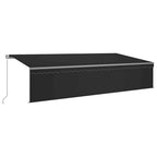 Markise Manuell Einziehbar mit Rollo & LED 6x3 m Anthrazit