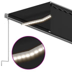 Markise Manuell Einziehbar mit Rollo & LED 6x3 m Anthrazit