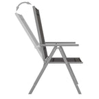 5-tlg. Garten-Essgruppe Aluminium Silbern und Schwarz