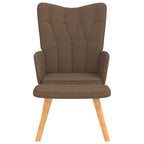 Relaxsessel mit Hocker Braun Stoff
