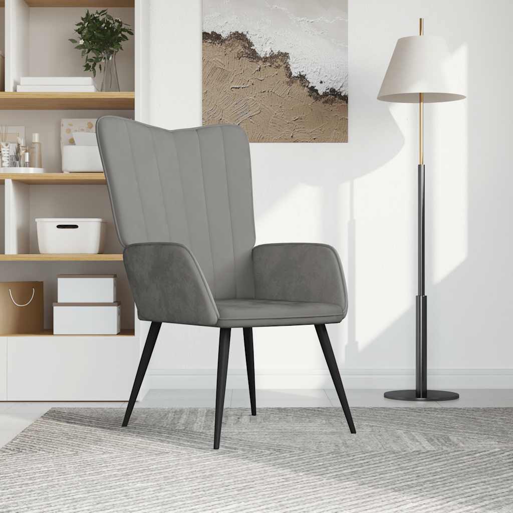 Relaxsessel Hellgrau Samt