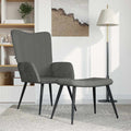 Relaxsessel mit Hocker Dunkelgrau Samt