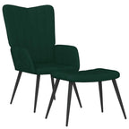Relaxsessel mit Hocker Dunkelgrün Samt