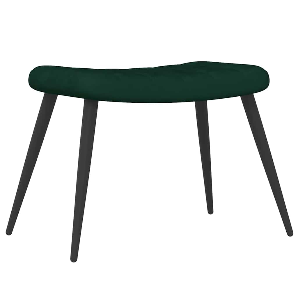 Relaxsessel mit Hocker Dunkelgrün Samt