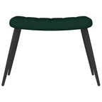 Relaxsessel mit Hocker Dunkelgrün Samt