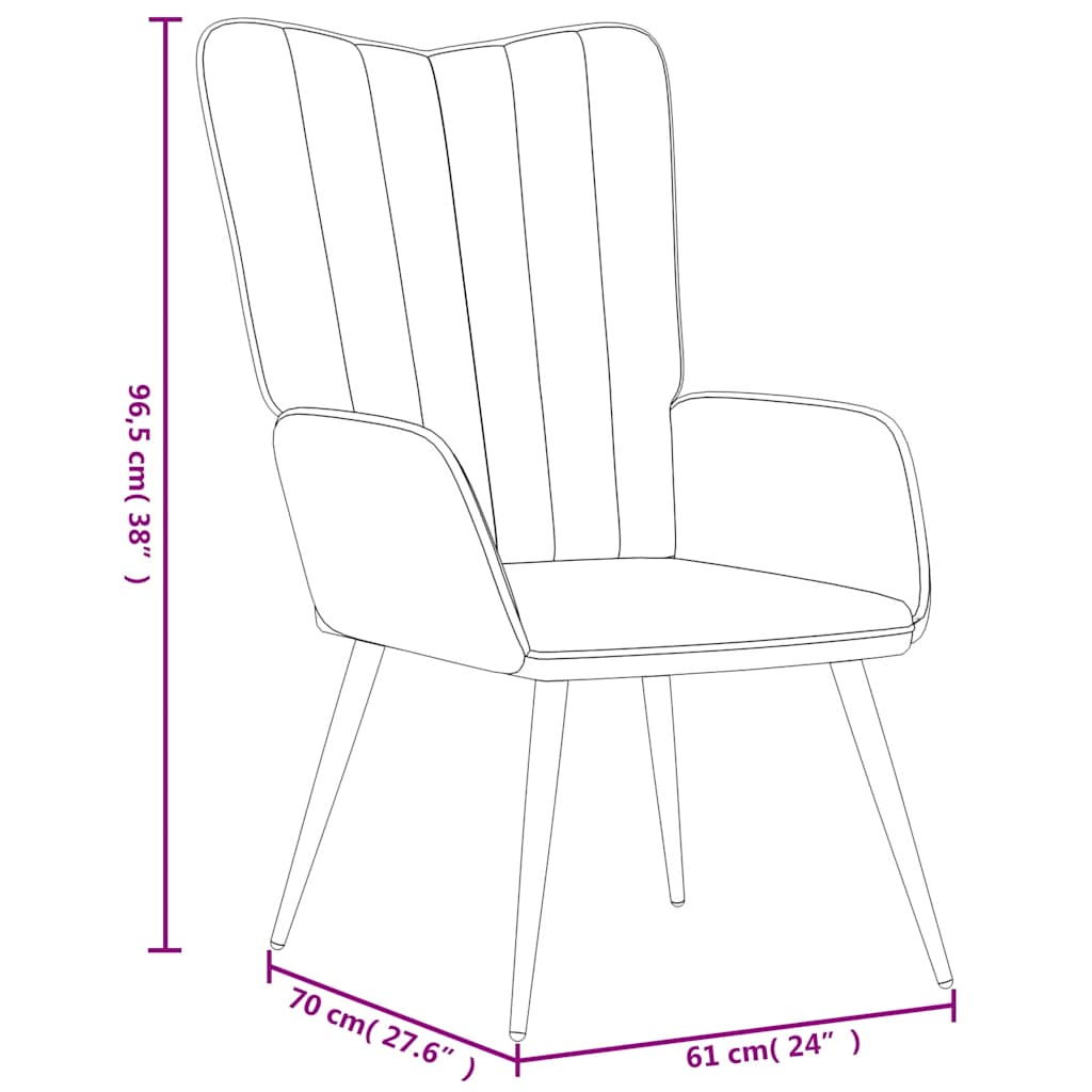 Relaxsessel mit Hocker Rosa Samt