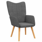 Relaxsessel mit Hocker Dunkelgrau Stoff