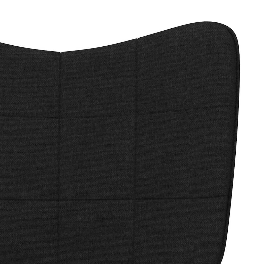 Relaxsessel mit Hocker Schwarz Stoff