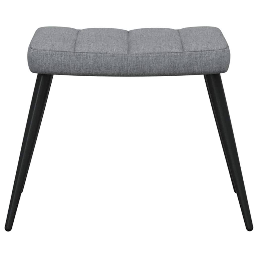 Relaxsessel mit Hocker Hellgrau Stoff