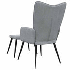 Relaxsessel mit Hocker Hellgrau Stoff