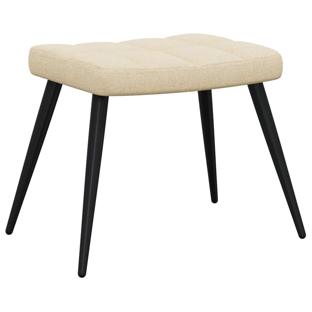 Relaxsessel mit Hocker Creme Stoff