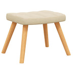 Schaukelsessel mit Hocker Creme Stoff
