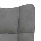 Relaxsessel mit Hocker Dunkelgrau Samt