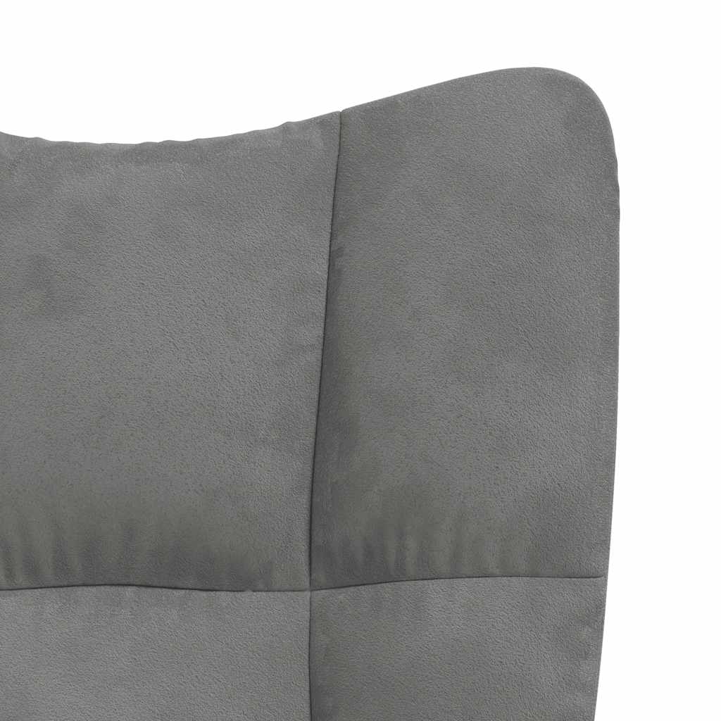 Relaxsessel mit Hocker Dunkelgrau Samt