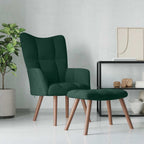 Relaxsessel mit Hocker Dunkelgrün Samt
