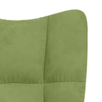 Relaxsessel mit Hocker Hellgrün Samt