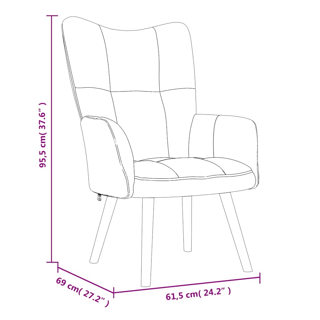 Relaxsessel mit Hocker Blau Samt