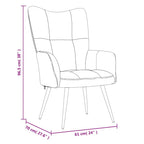 Relaxsessel mit Hocker Hellgrau Samt