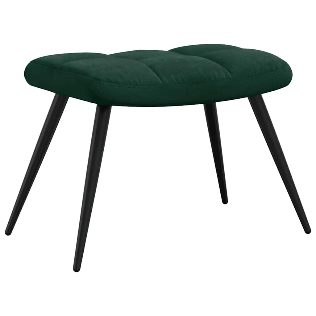 Relaxsessel mit Hocker Dunkelgrün Samt