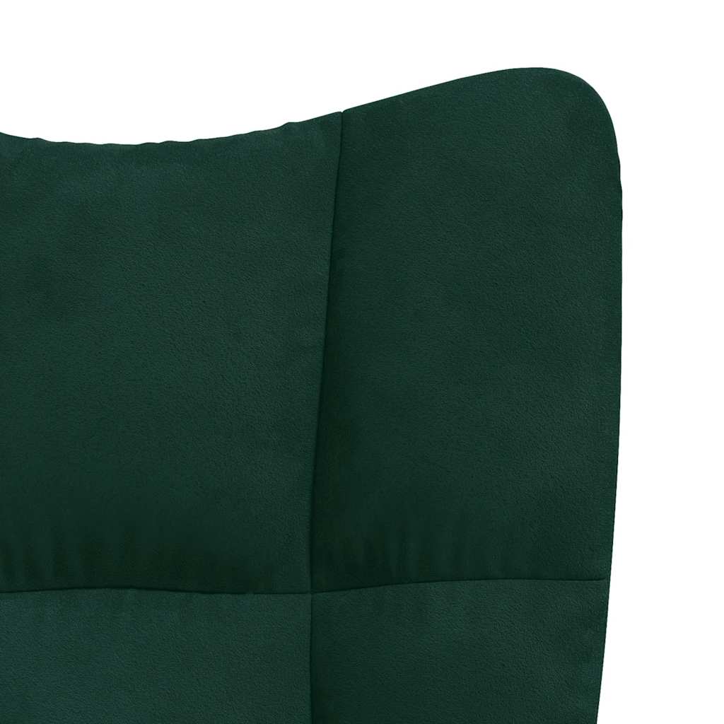 Relaxsessel mit Hocker Dunkelgrün Samt