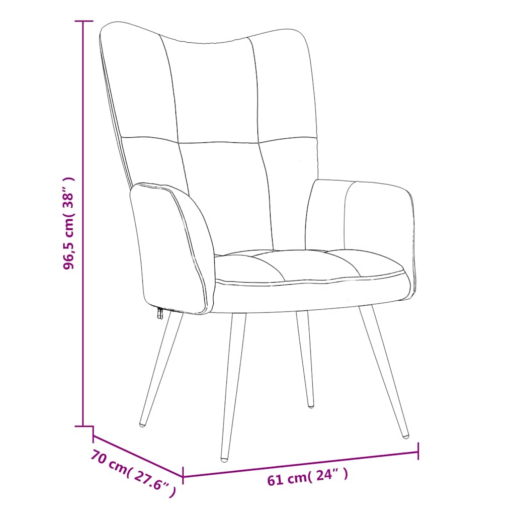 Relaxsessel mit Hocker Dunkelgrün Samt