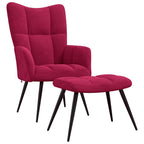 Relaxsessel mit Hocker Weinrot Samt