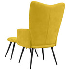 Relaxsessel mit Hocker Senfgelber Samt