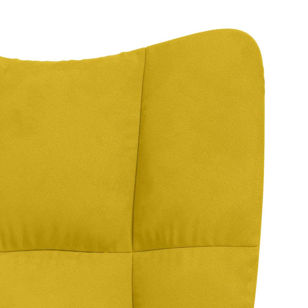 Relaxsessel mit Hocker Senfgelber Samt