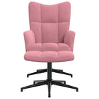 Relaxsessel mit Hocker Rosa Samt