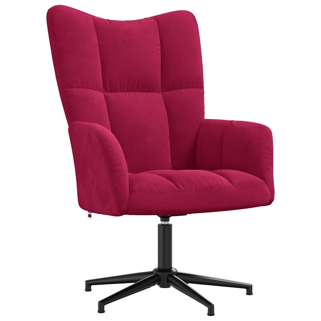 Relaxsessel mit Hocker Weinrot Samt